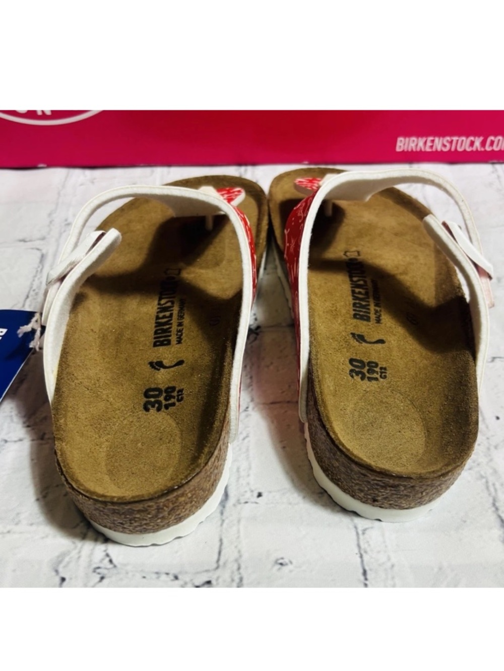 Birkenstock Gizeh Kids Slip-On Sandals Red Nautical Anchor Size 30 EU 12 US - Picture 4 of 10